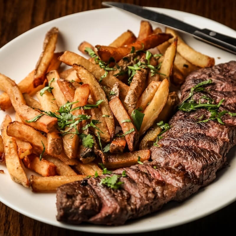 Grilled Steak with French Fries Recipe